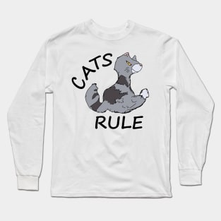 Cats Rule - Gray Long Sleeve T-Shirt